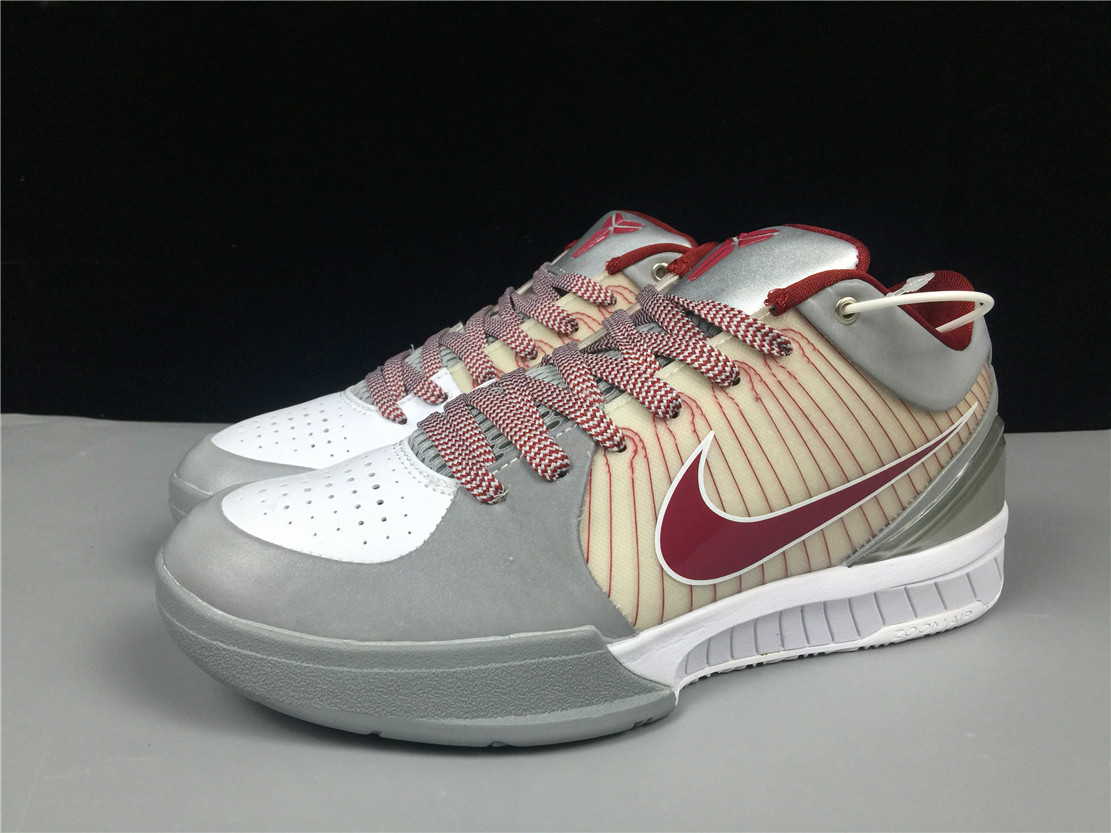 Nike Zoom Kobe 4 Bulldog White Red Grey Shoes